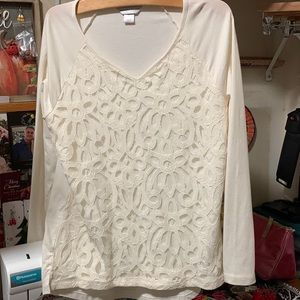 Long sleeve cream blouse